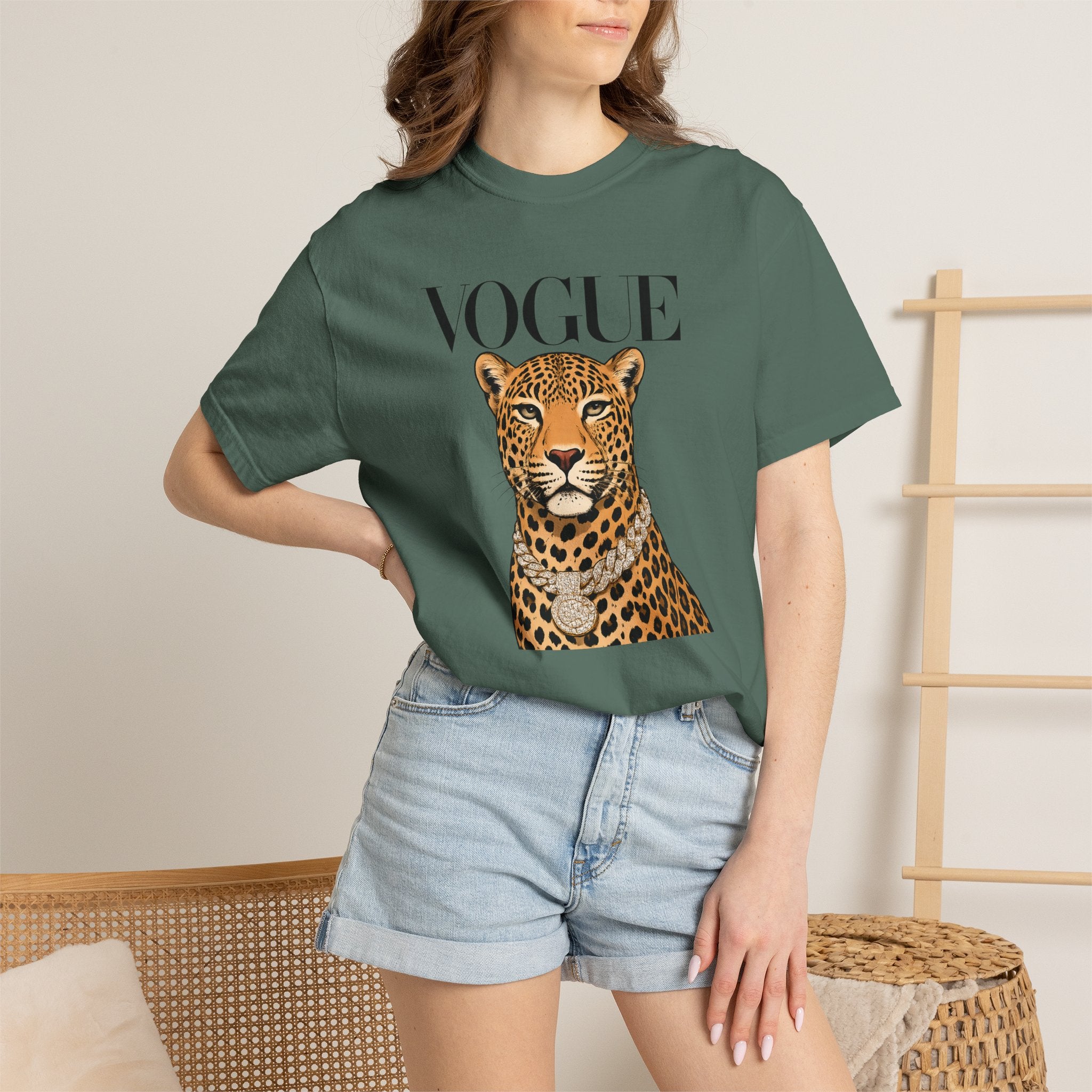 Vogue Leopard Graphic T-Shirt