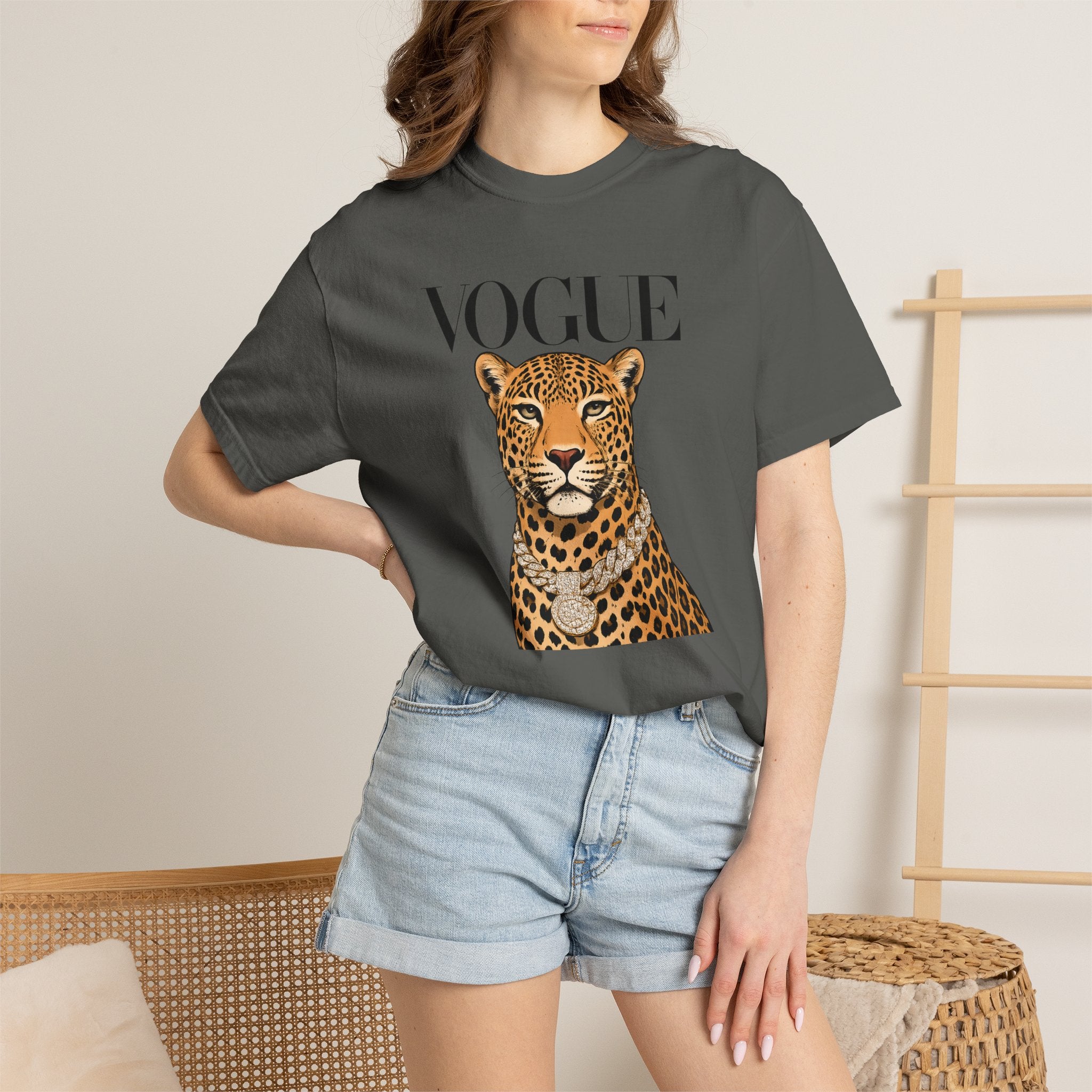 Vogue Leopard Graphic T-Shirt