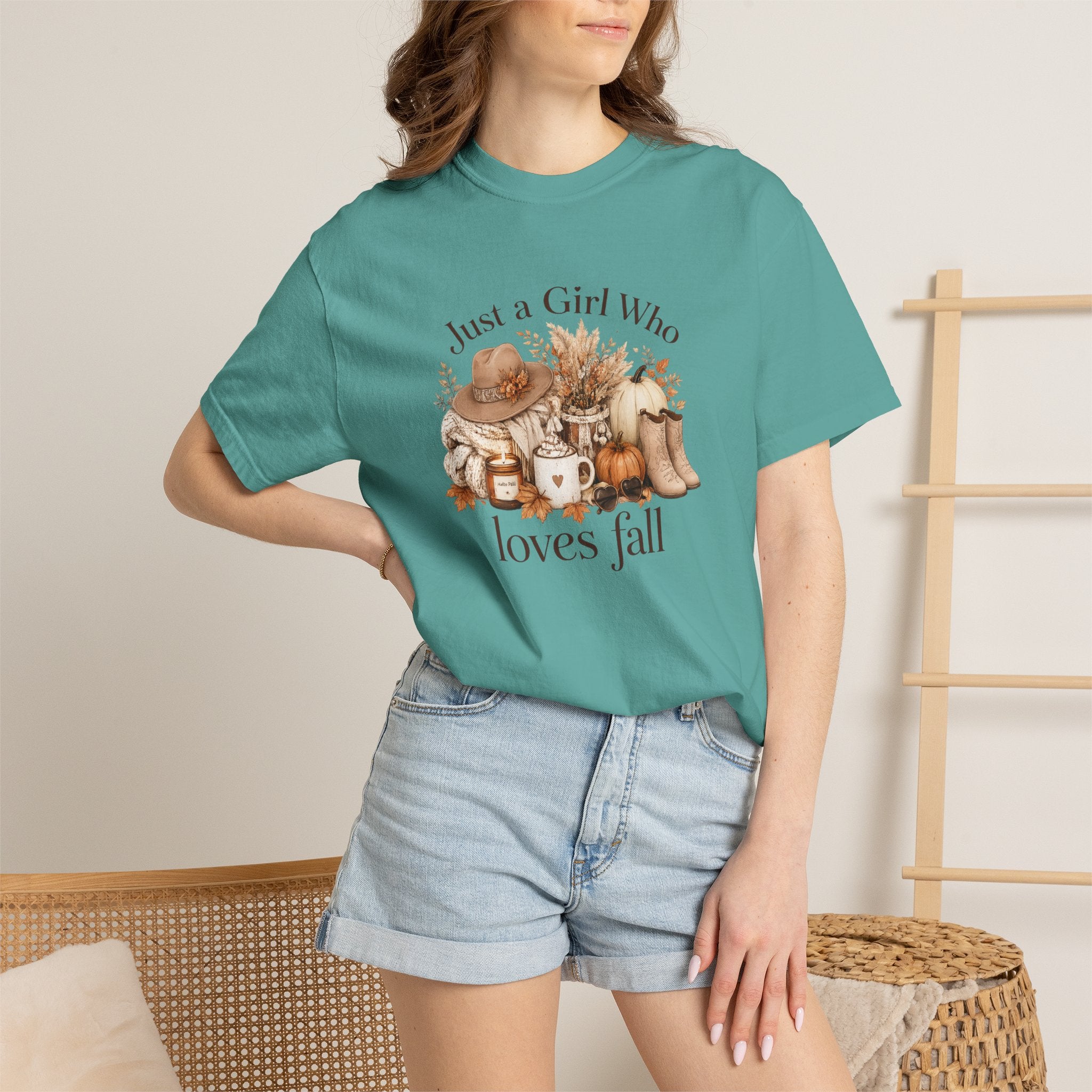 Fall Vibes Graphic Tee — "Just a Girl Who Loves Fall" Autumn Shirt