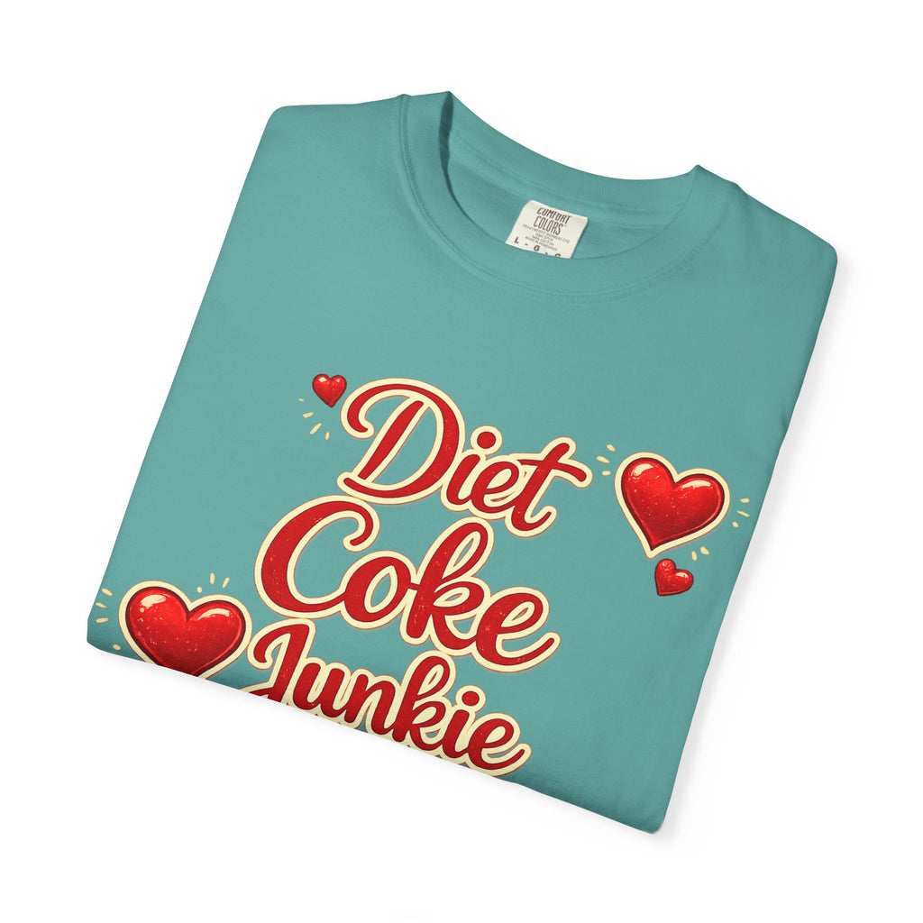 Diet Coke Junkie T‑Shirt — Retro Script Heart Graphic Tee