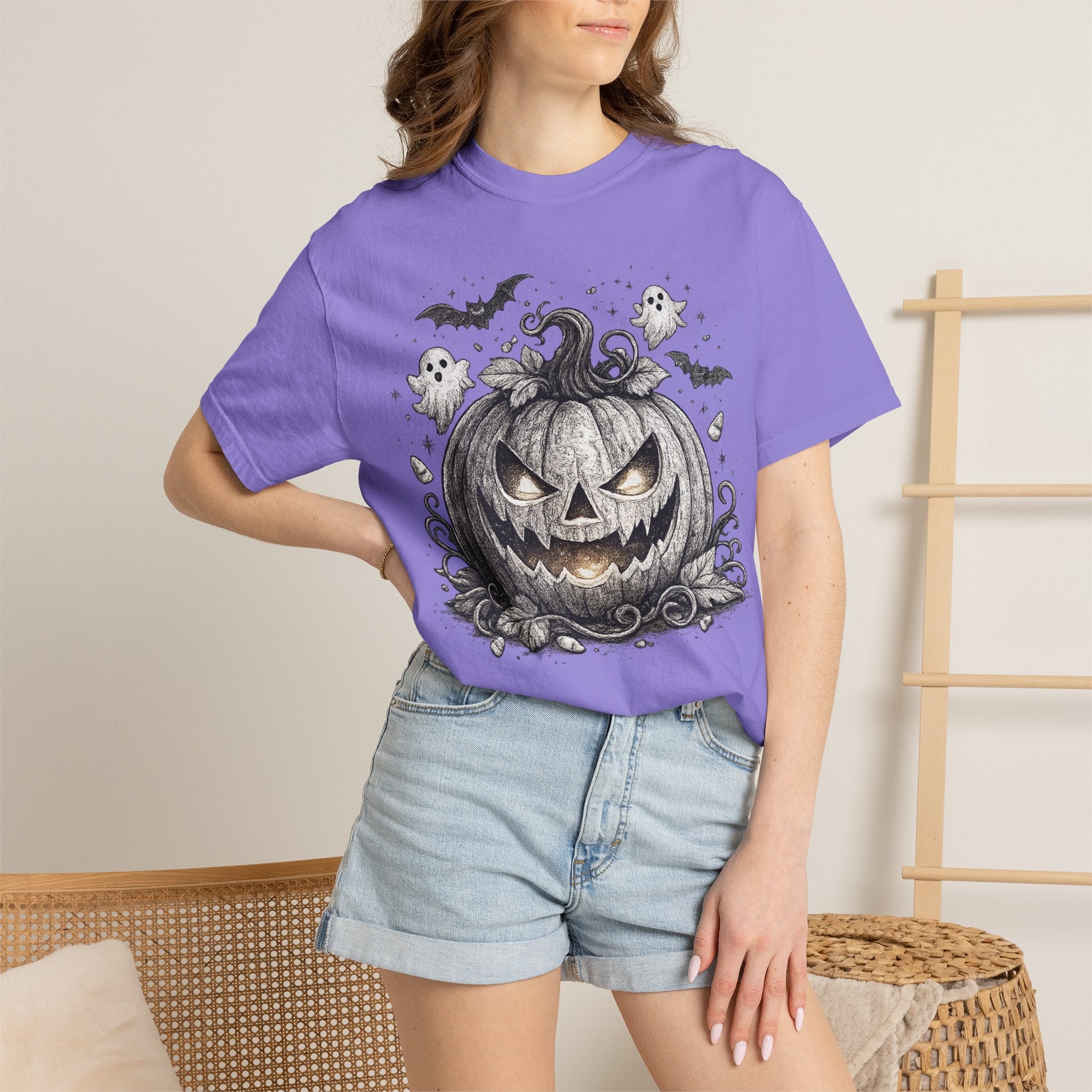 Halloween Pumpkin T-Shirt — Spooky Jack-O'-Lantern Design