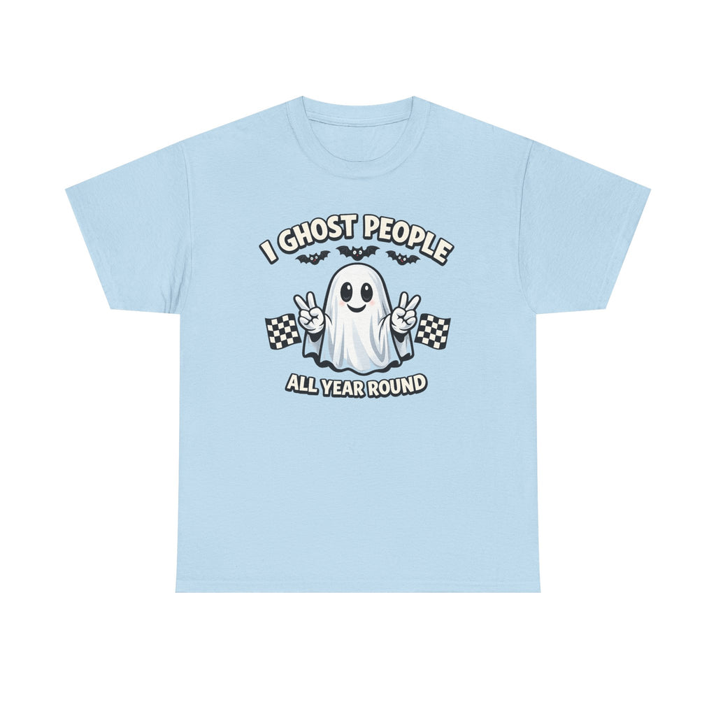 Ghost People All Year Round Tee — Cute Vintage Ghost Graphic Shirt