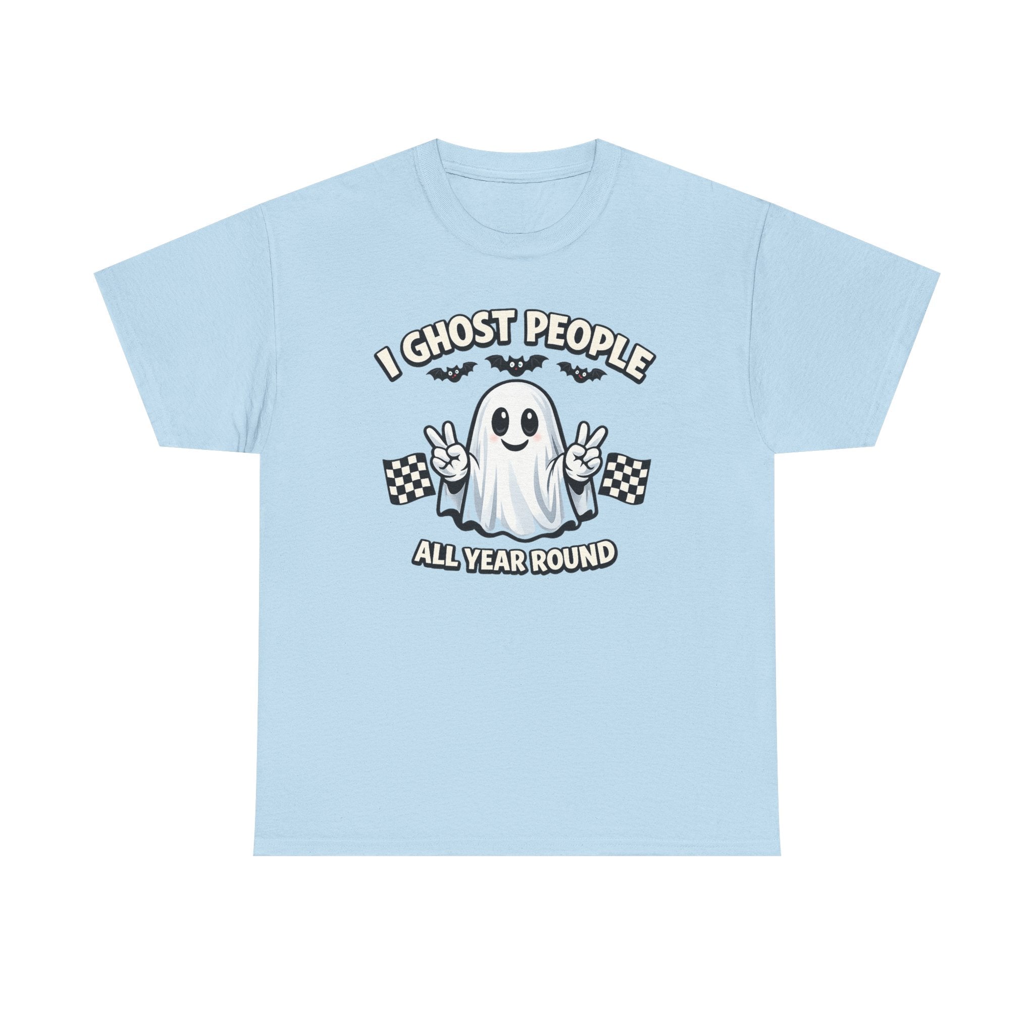 Ghost People All Year Round Tee — Cute Vintage Ghost Graphic Shirt