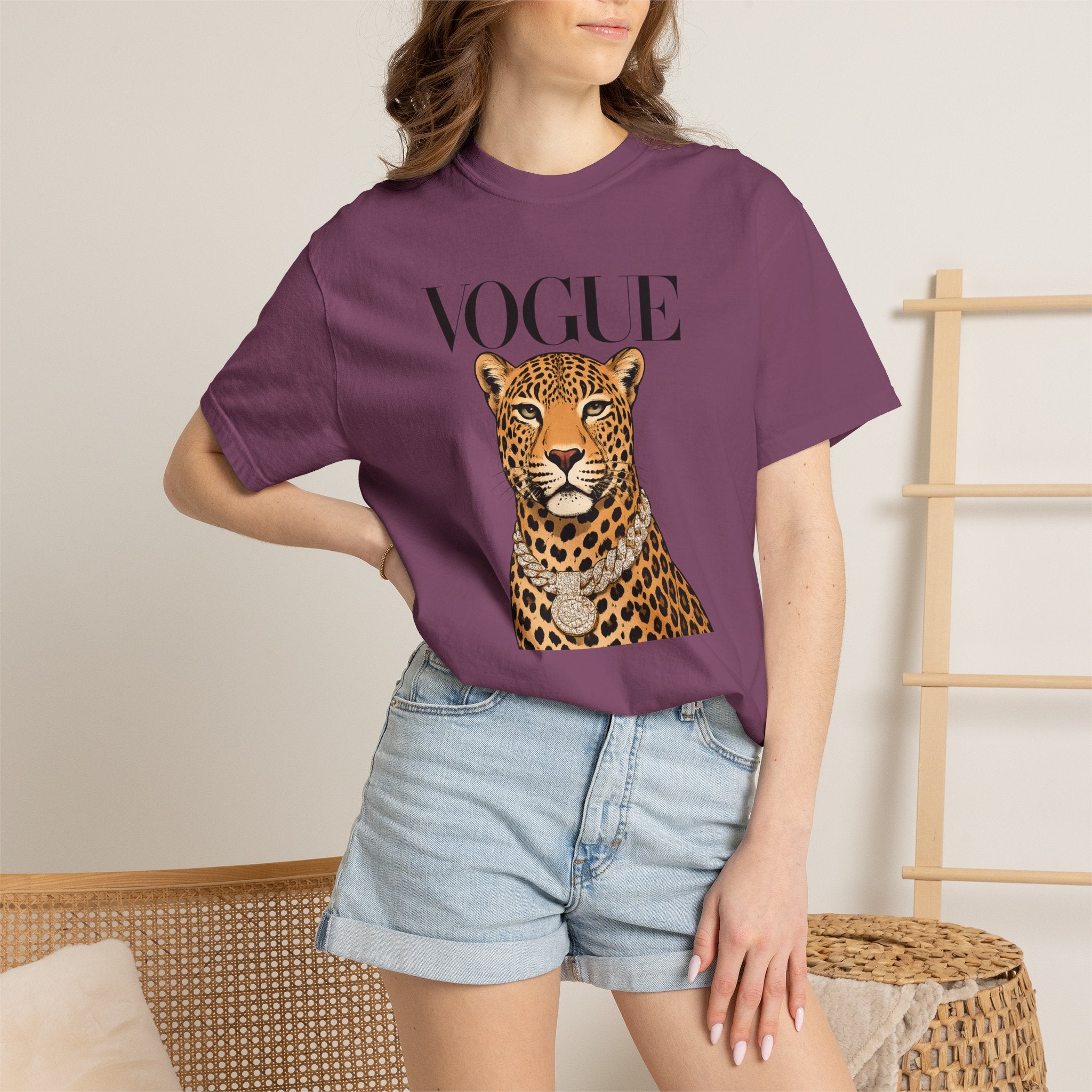 Vogue Leopard Graphic T-Shirt