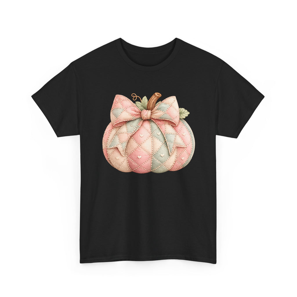Pink Quilted Pumpkin Tee - Pastel Fall Pumpkin Shirt