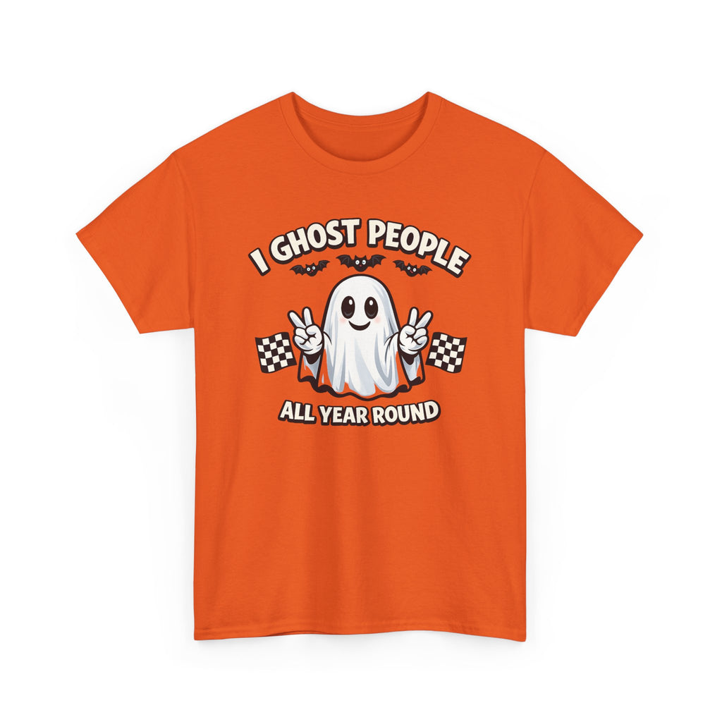 Ghost People All Year Round Tee — Cute Vintage Ghost Graphic Shirt