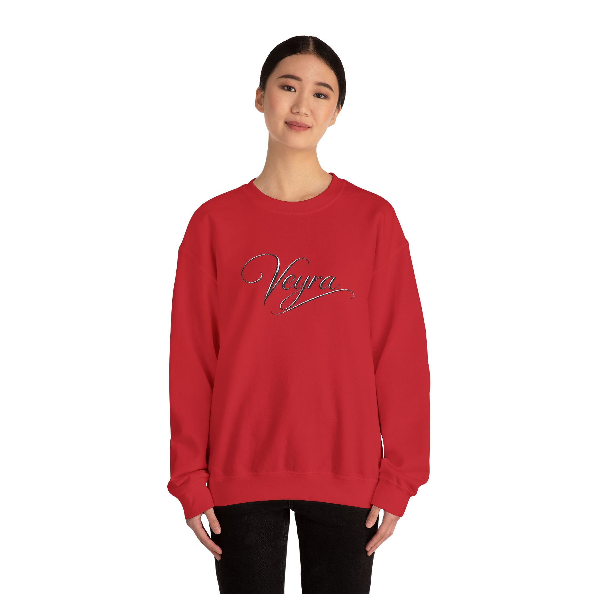 Veyra Script Crewneck Sweatshirt — Elegant Handwritten Logo Pullover