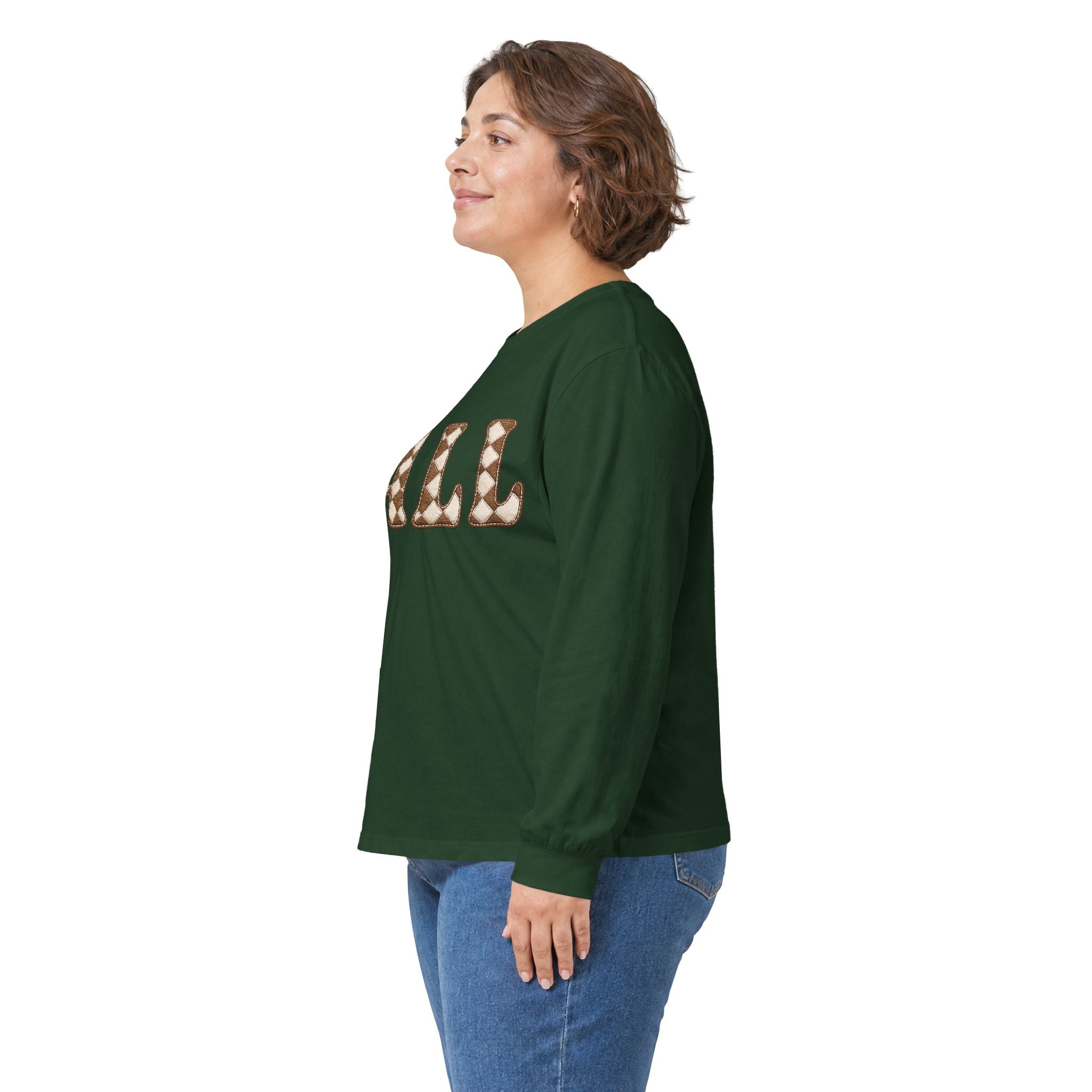 Fall Graphic Long Sleeve Tee — Retro Pattern "FALL" Autumn Shirt