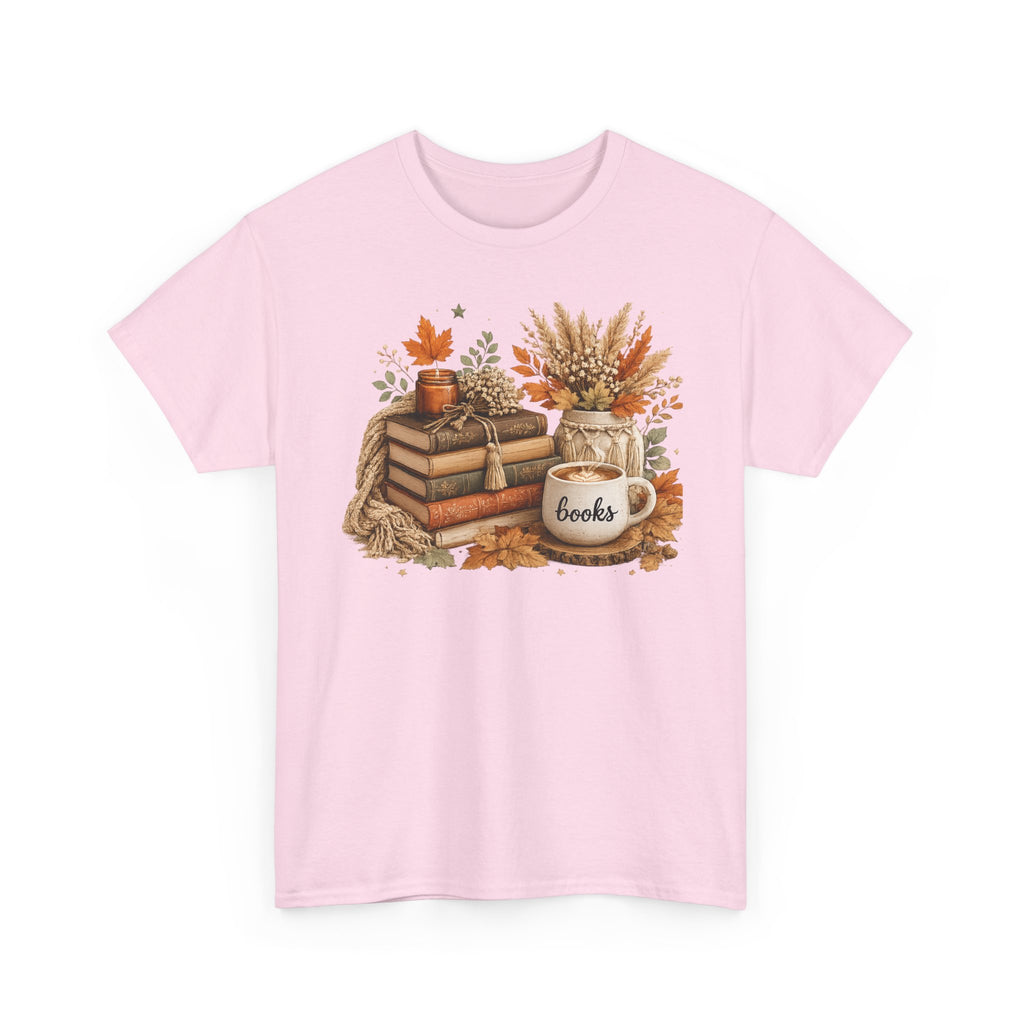 Cozy Autumn Books Tee — Fall Booklover Graphic T-Shirt