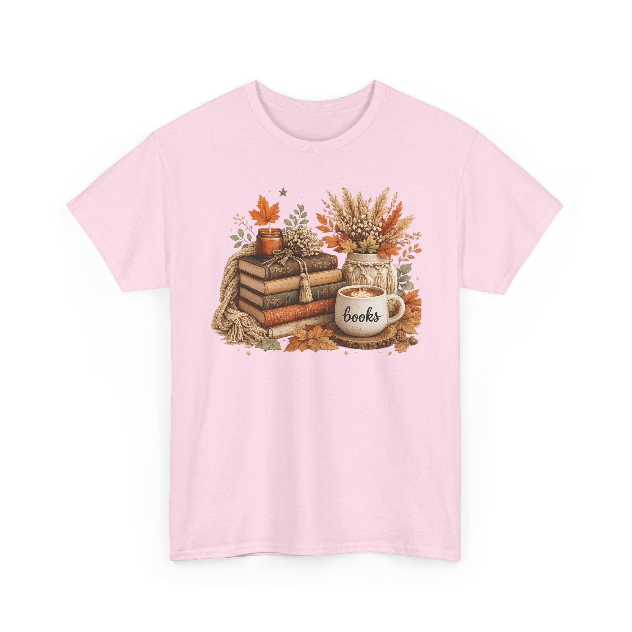 Cozy Autumn Books Tee — Fall Booklover Graphic T-Shirt