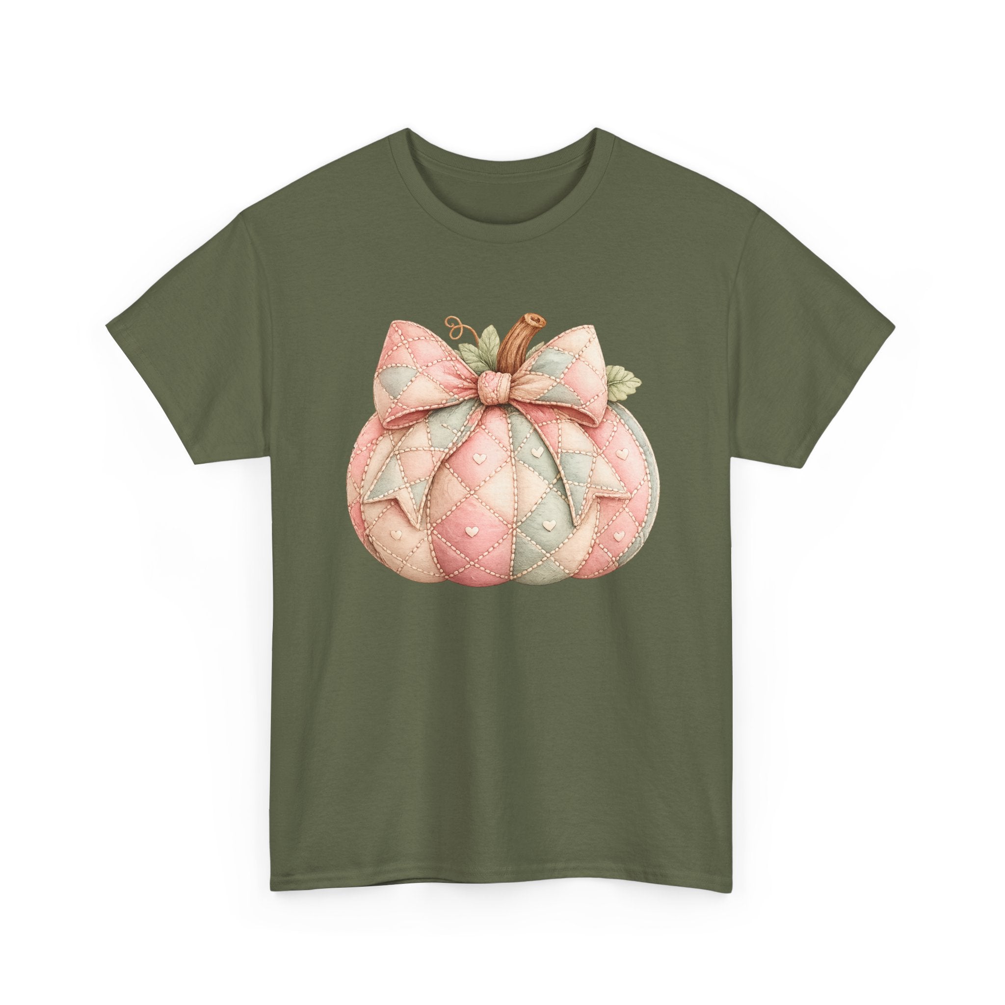 Pink Quilted Pumpkin Tee - Pastel Fall Pumpkin Shirt