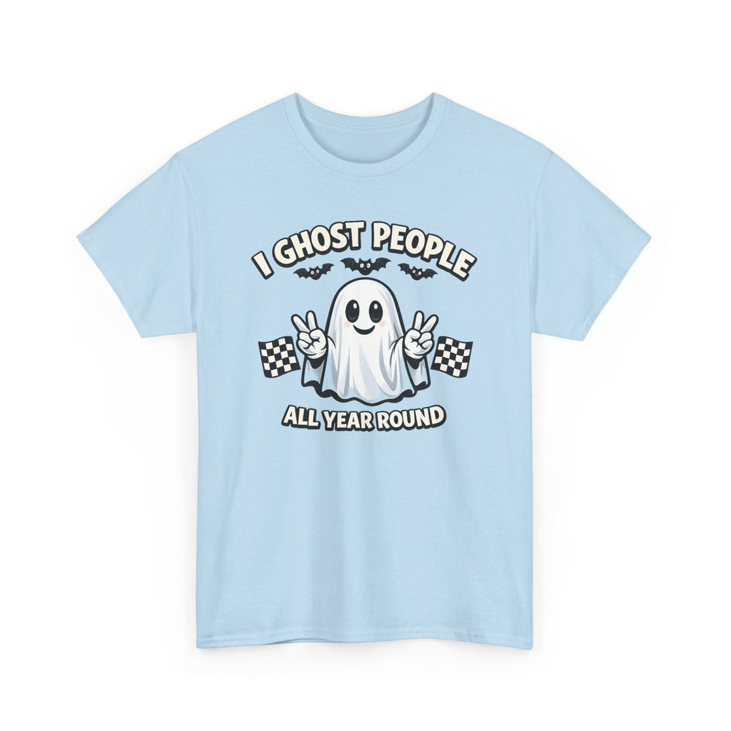 Ghost People All Year Round Tee — Cute Vintage Ghost Graphic Shirt