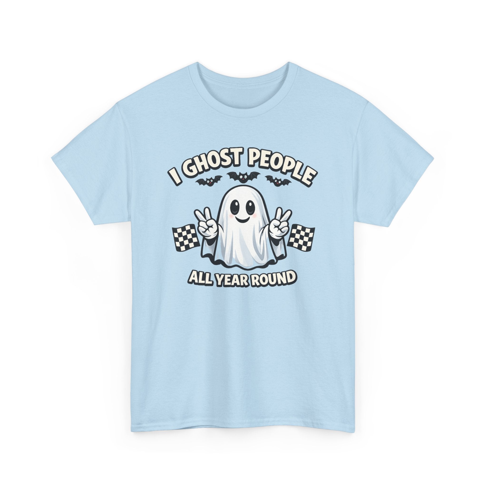 Ghost People All Year Round Tee — Cute Vintage Ghost Graphic Shirt