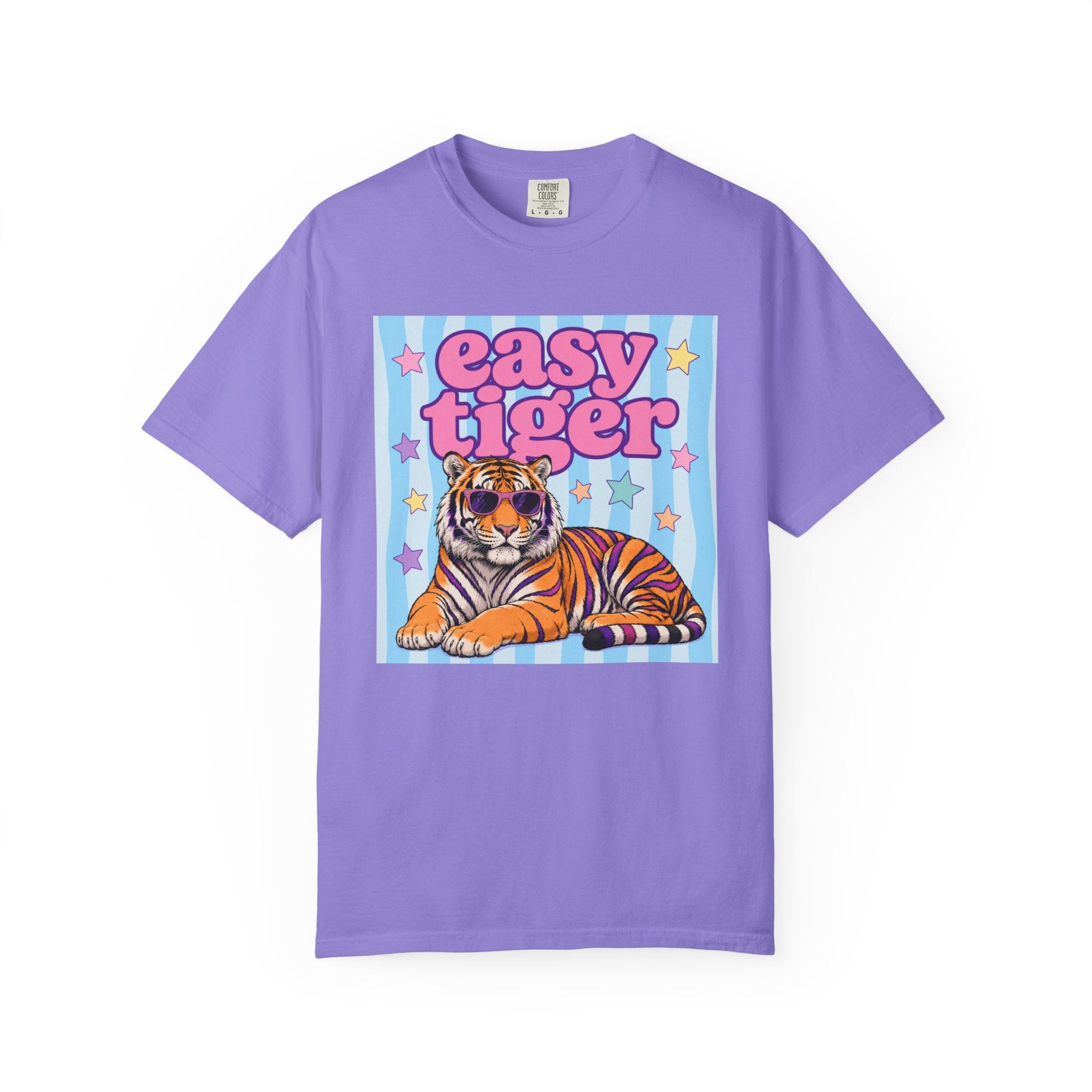Easy Tiger Graphic T-Shirt — Retro Pastel Tiger Tee