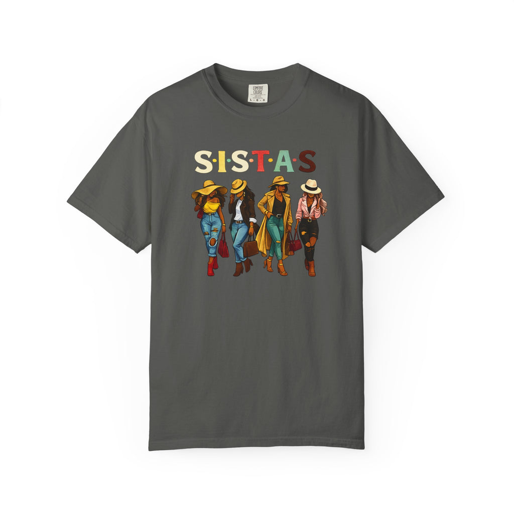 Sistas Graphic T-Shirt – Bold Sisterhood Women Walking Design