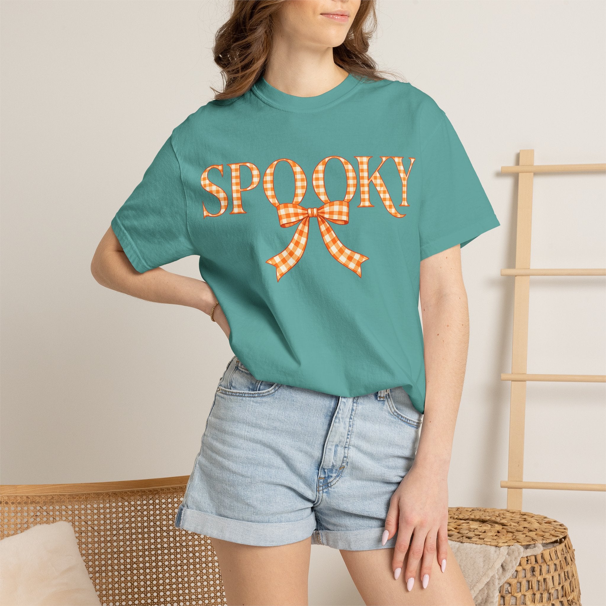 Spooky Gingham Bow T-Shirt — Halloween Graphic Tee