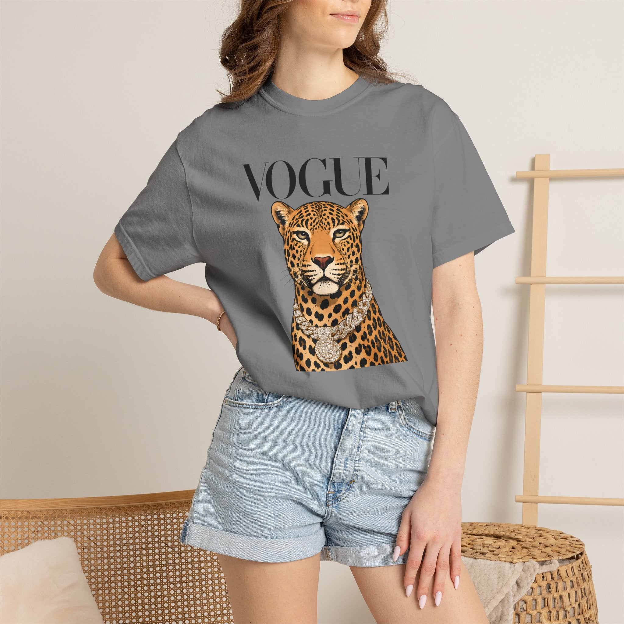 Vogue Leopard Graphic T-Shirt