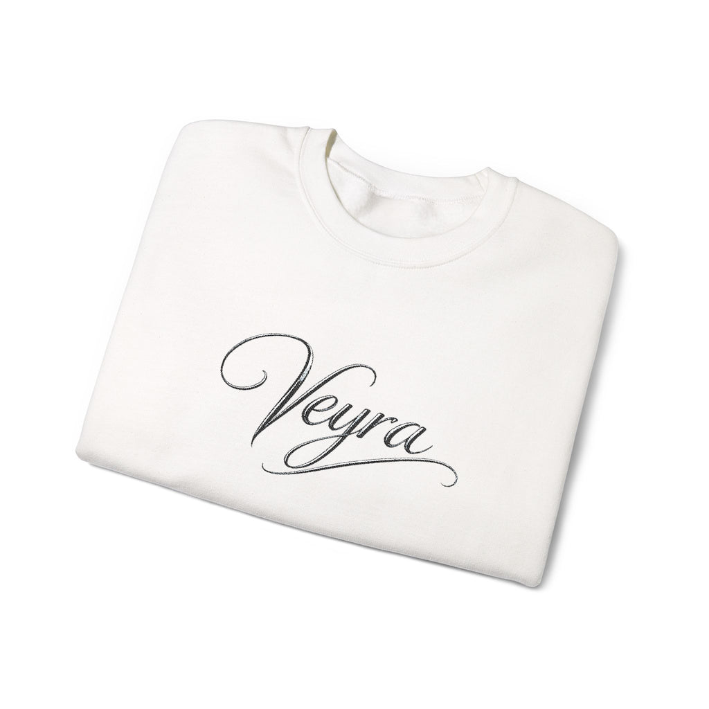 Veyra Script Crewneck Sweatshirt — Elegant Handwritten Logo Pullover