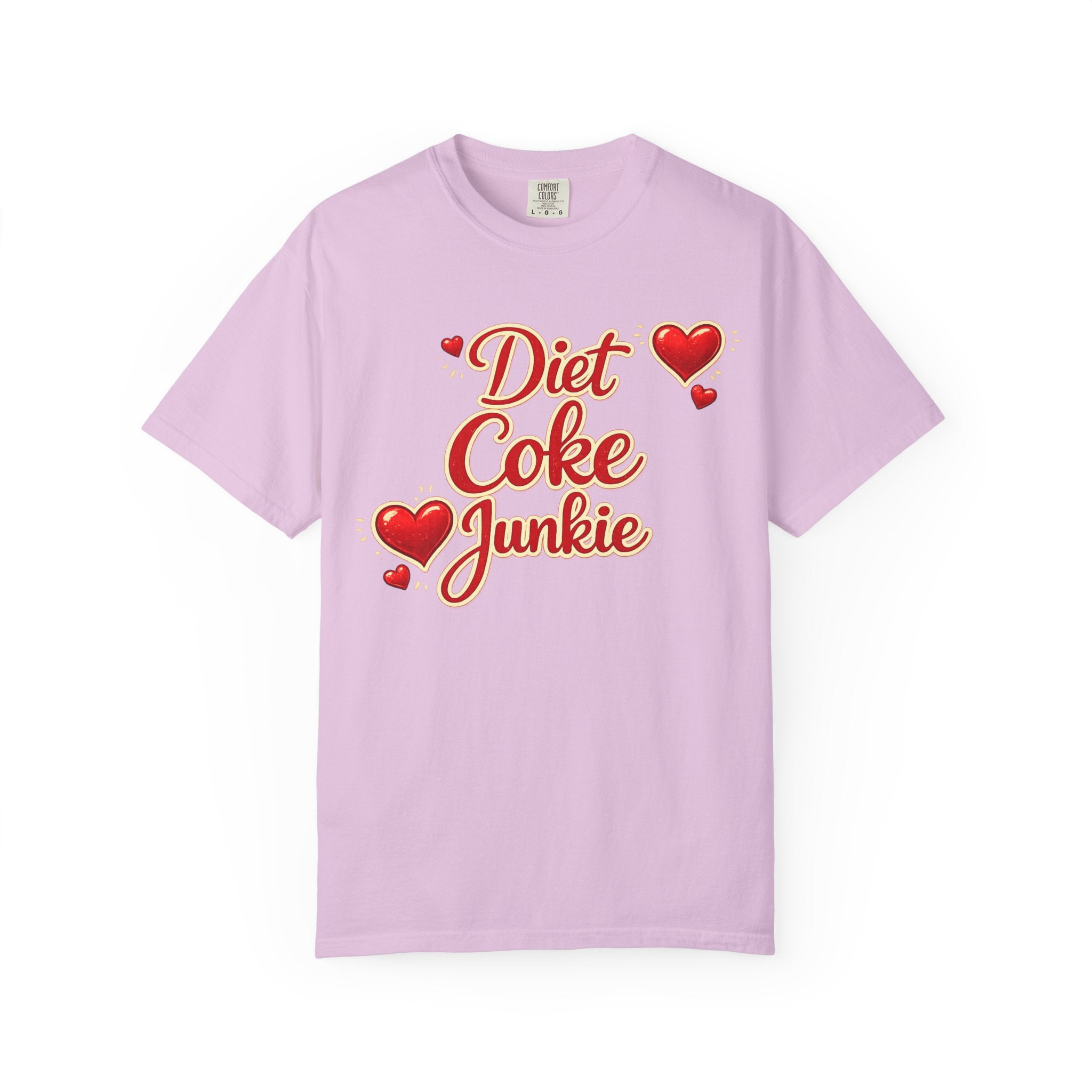 Diet Coke Junkie T‑Shirt — Retro Script Heart Graphic Tee