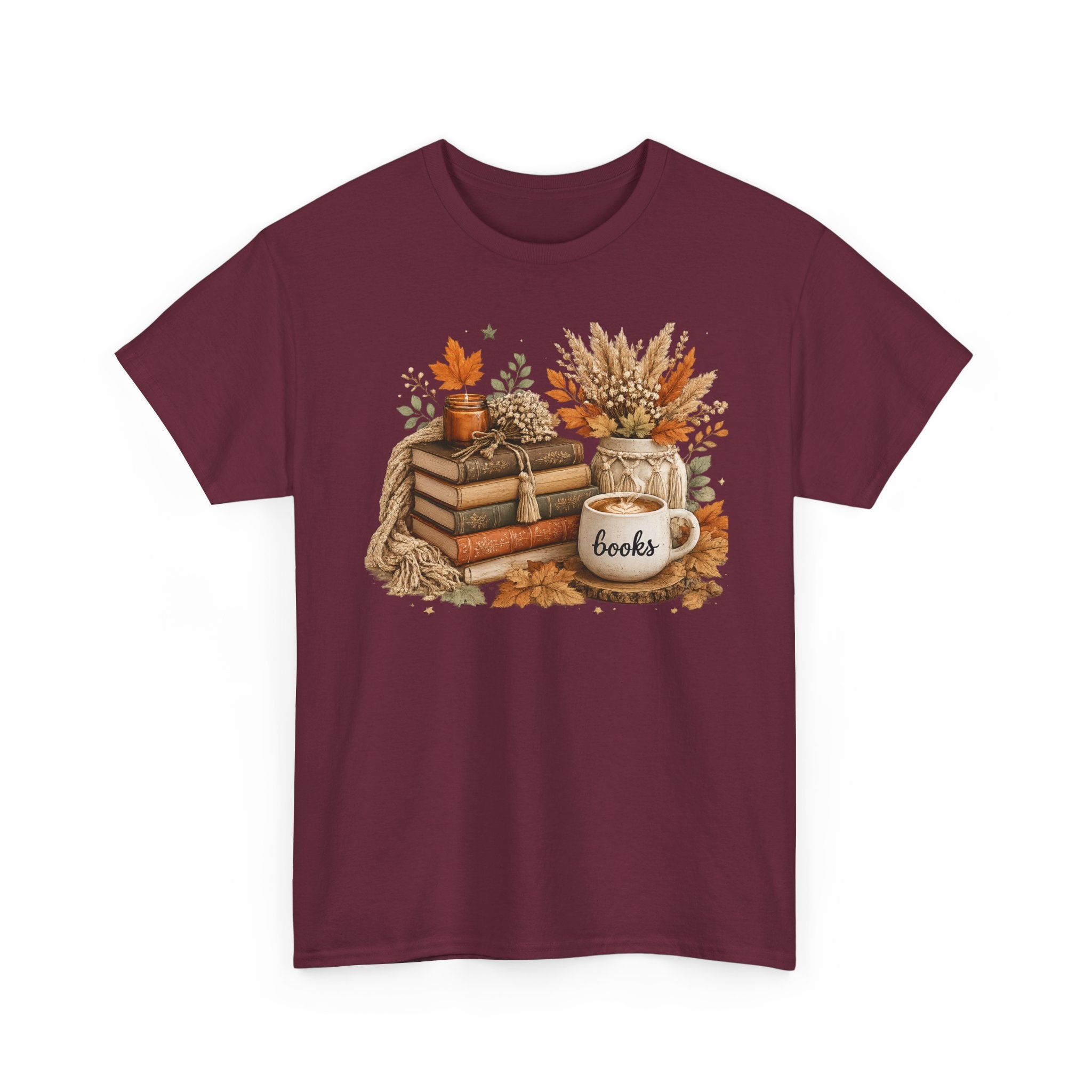 Cozy Autumn Books Tee — Fall Booklover Graphic T-Shirt