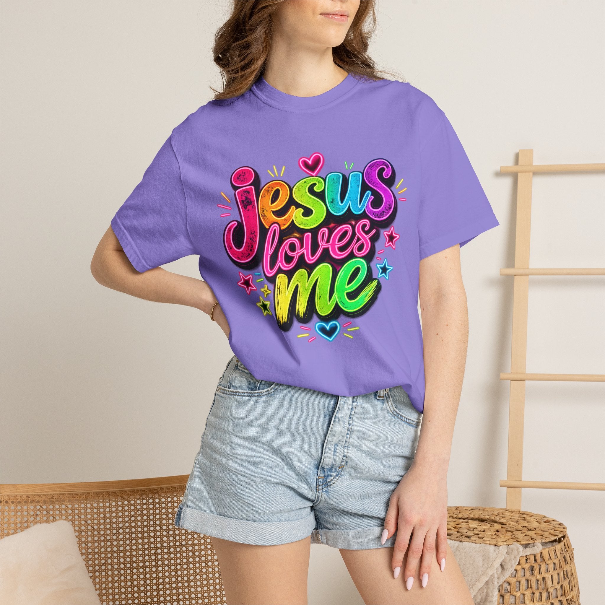 Jesus Loves Me Graphic T-Shirt — Colorful Faith Tee