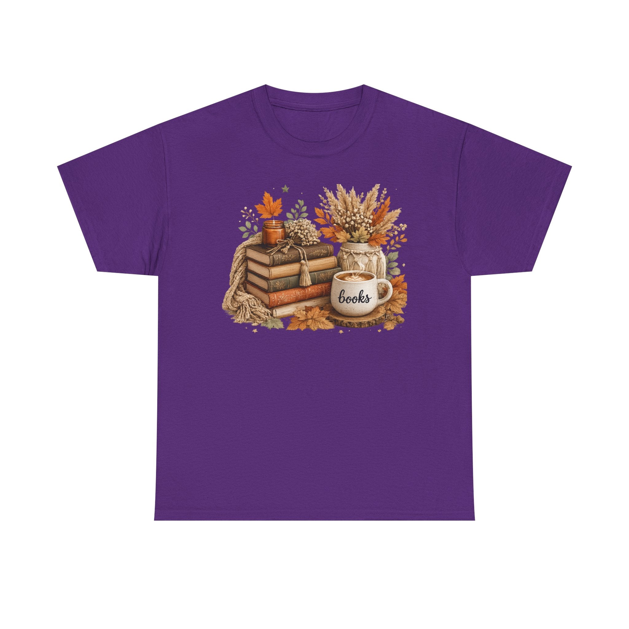 Cozy Autumn Books Tee — Fall Booklover Graphic T-Shirt
