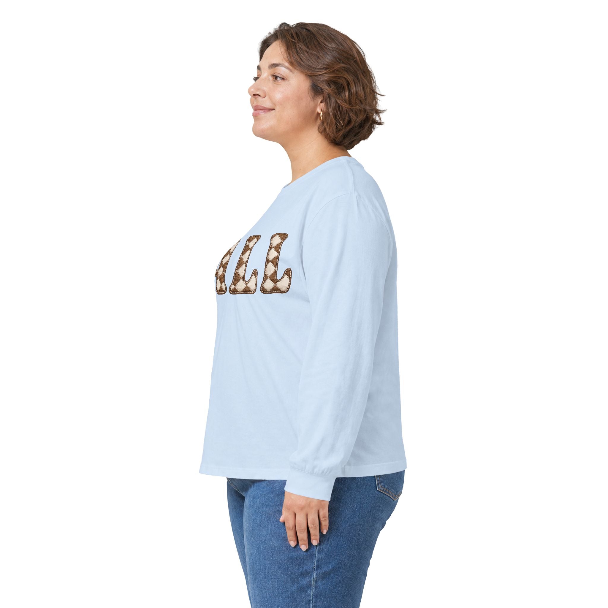 Fall Graphic Long Sleeve Tee — Retro Pattern "FALL" Autumn Shirt