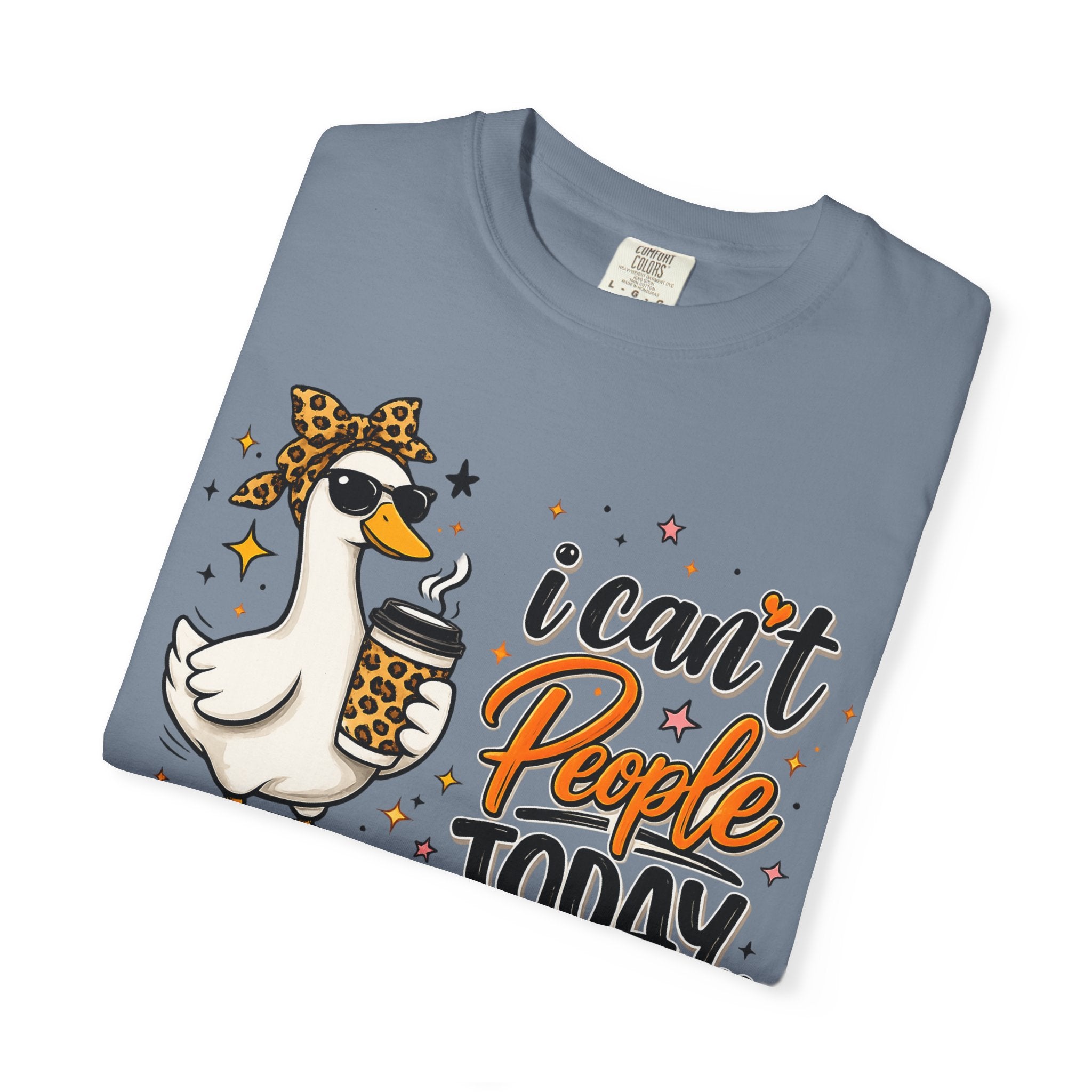 I Can't People Today T-Shirt — Leopard Duck Graphic Tee for Introverts