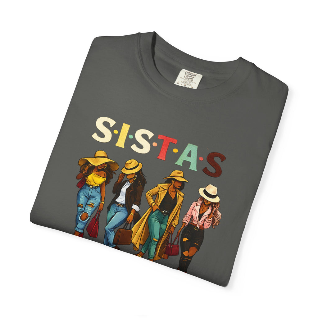 Sistas Graphic T-Shirt – Bold Sisterhood Women Walking Design