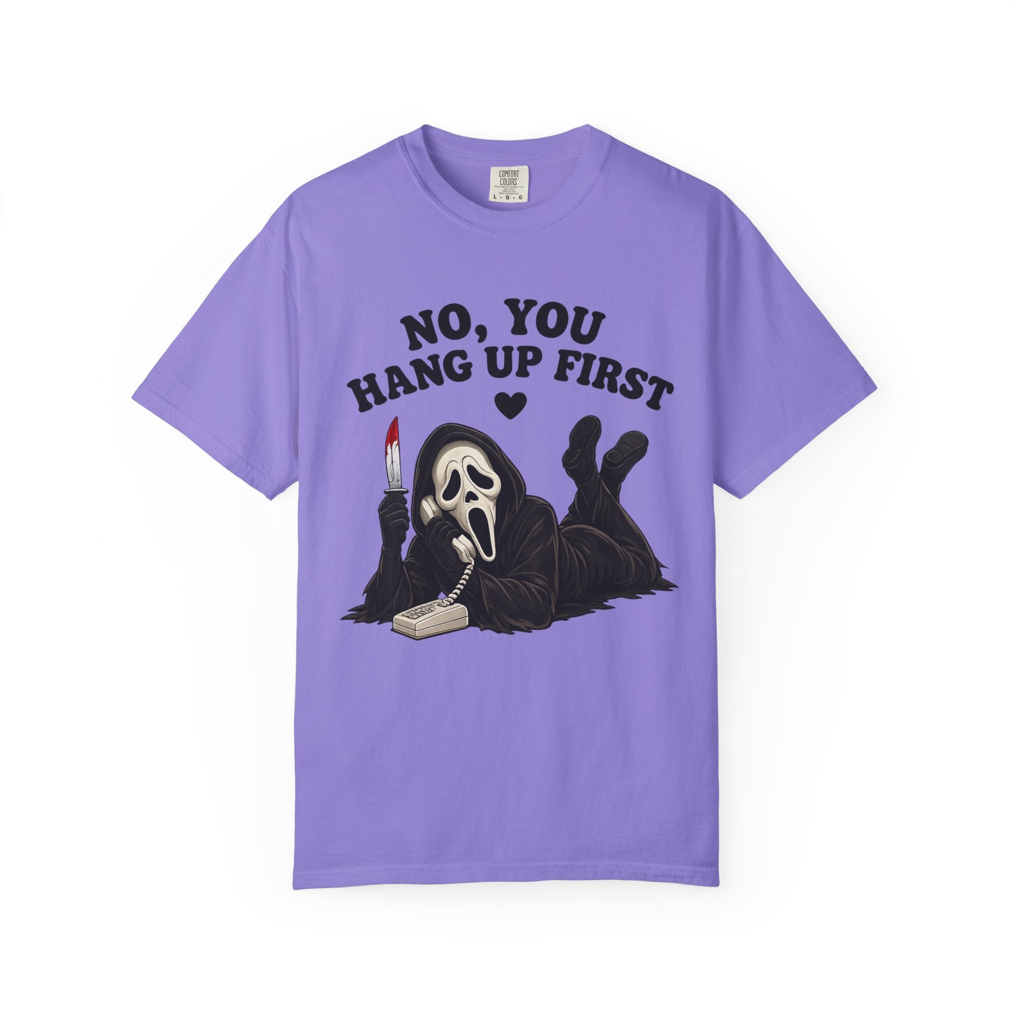 Scream Reaper Tee – "No, You Hang Up First" Graphic T‑Shirt