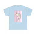 Pastel Bass Tee — Retro Striped Fishing Shirt
