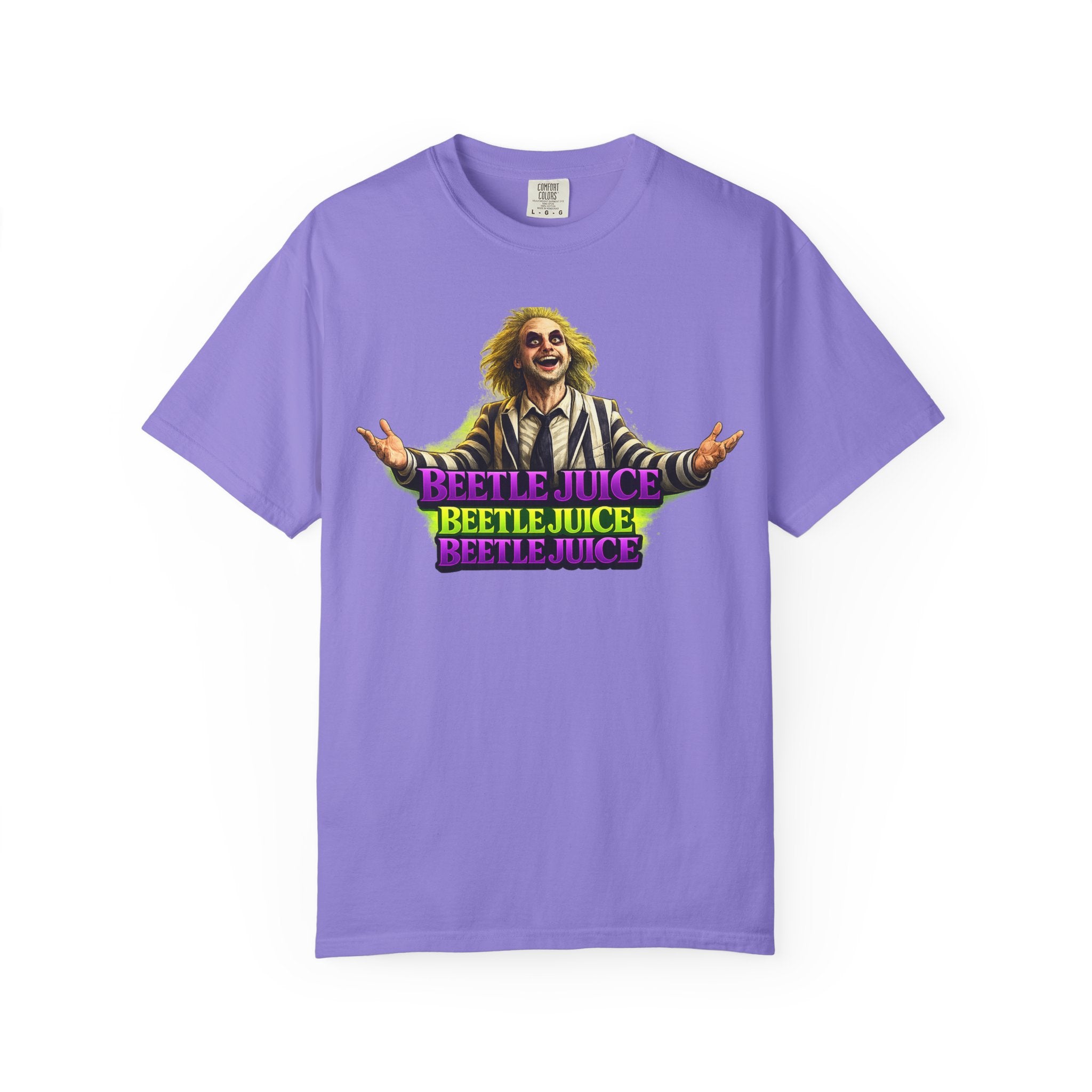 Beetlejuice Graphic T-Shirt — Retro Horror Movie Tee with Beetlejuice Text