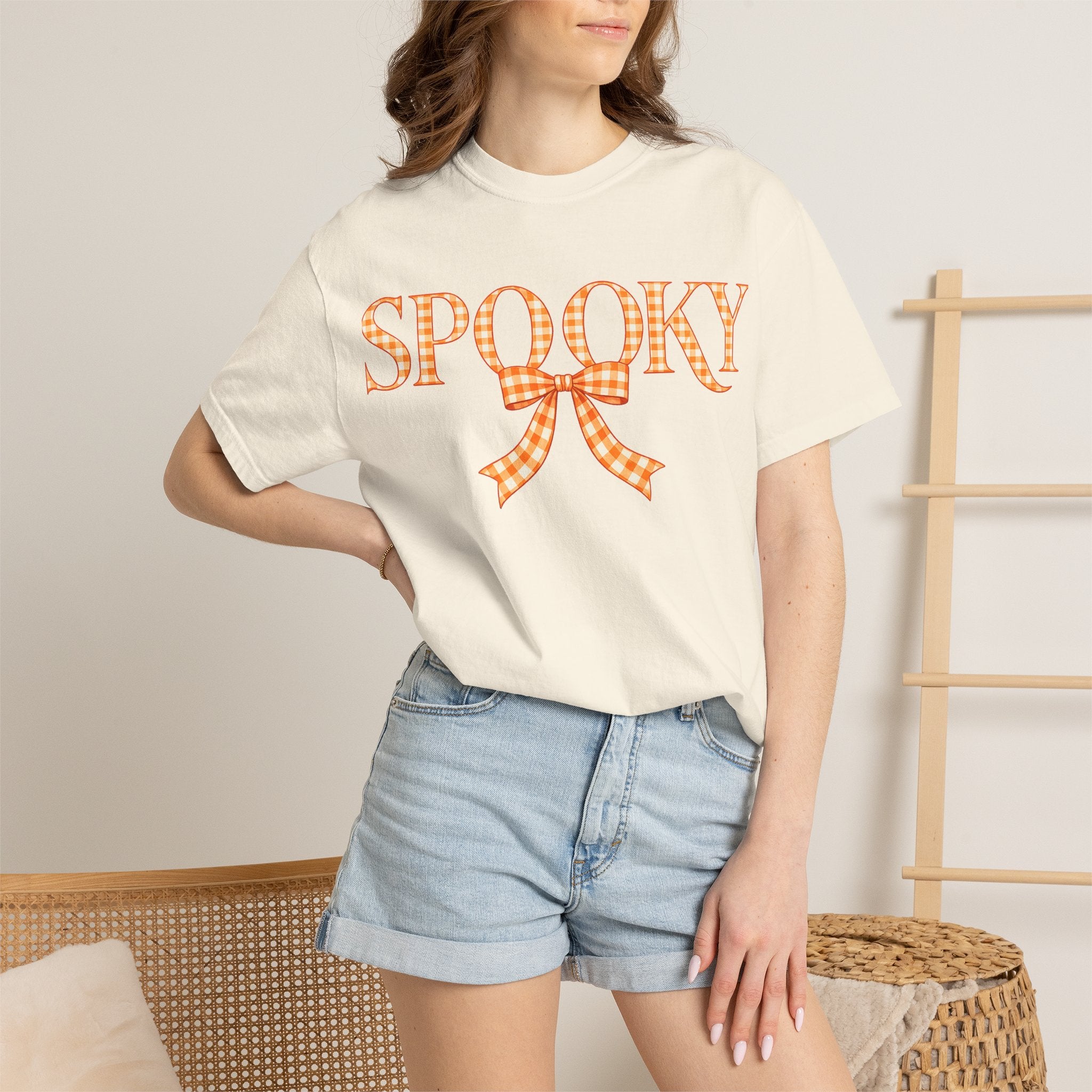 Spooky Gingham Bow T-Shirt — Halloween Graphic Tee