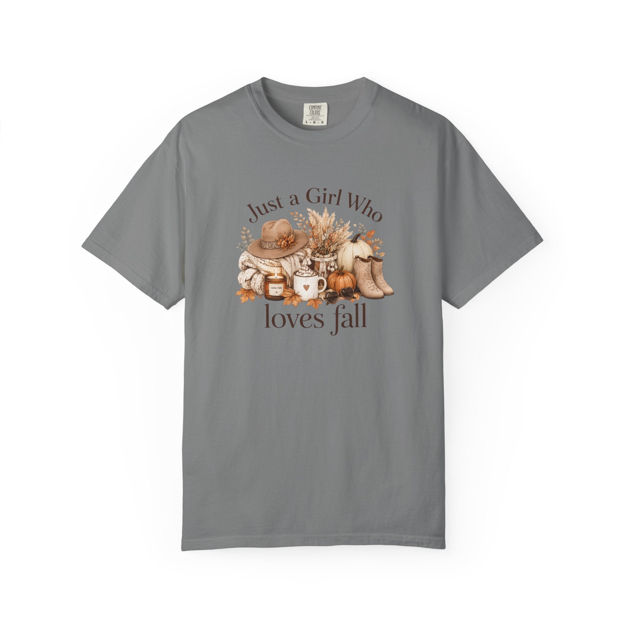 Fall Vibes Graphic Tee — "Just a Girl Who Loves Fall" Autumn Shirt