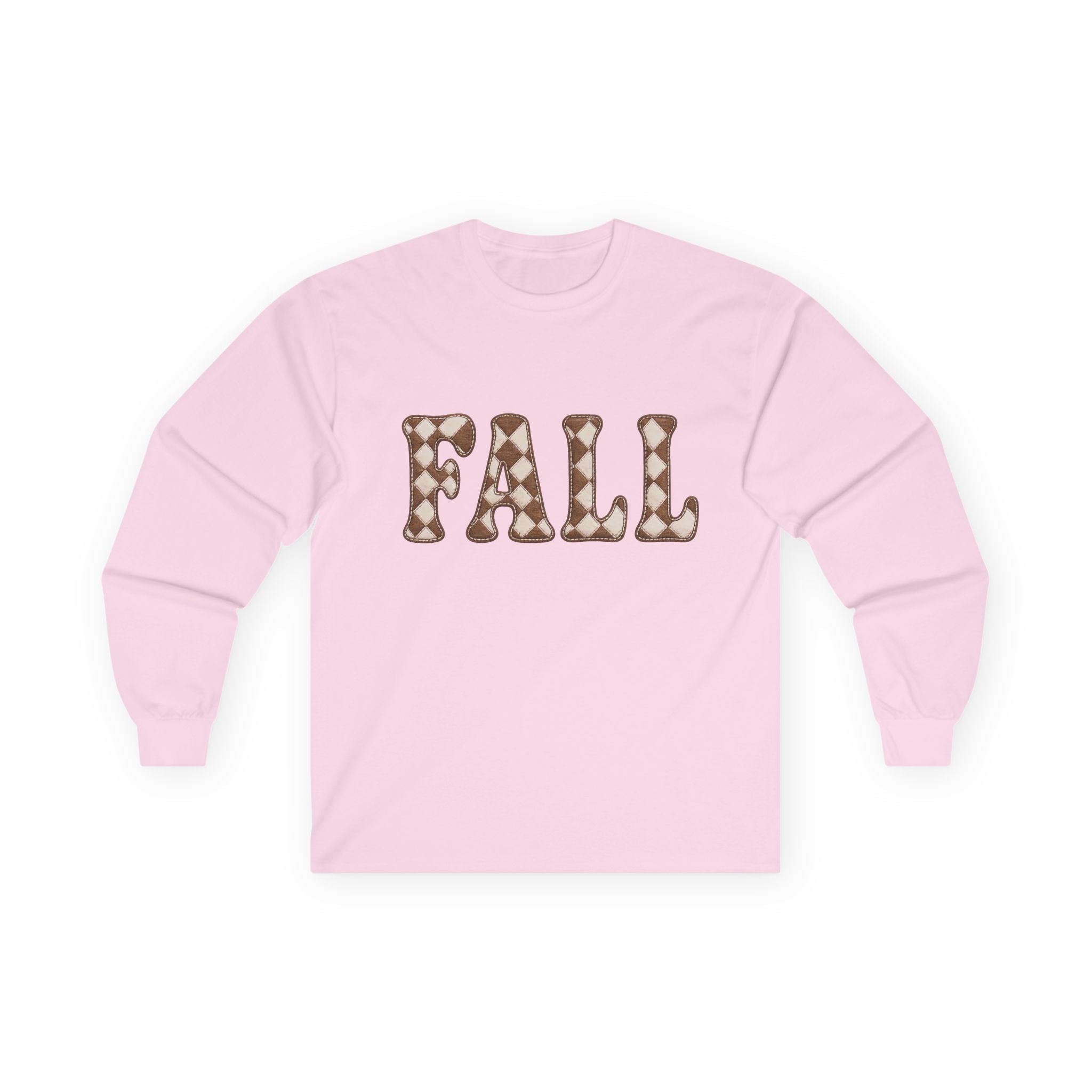 Fall Graphic Long Sleeve Tee — Retro Pattern "FALL" Autumn Shirt