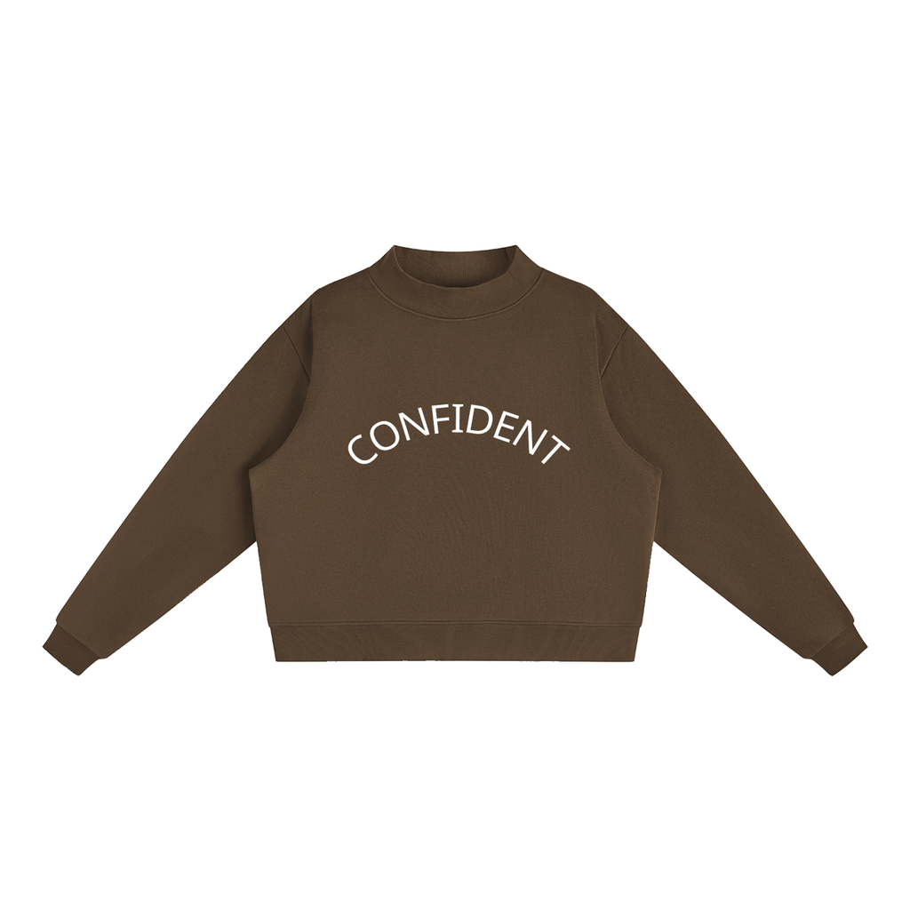 Essential Fleece Mock-Neck Crew Sweatshirt