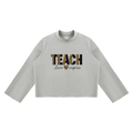 Unisex Mock Neck Raw Edge Boxy Sweatshirt